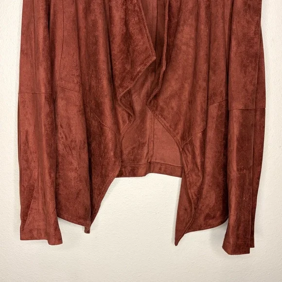 BB Dakota‎ Faux Suede Drape Jacket Med (No Tag) Cherrywood Chic Western Boho EUC - Picture 5 of 10
